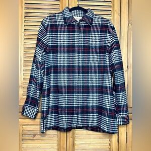 Vintage wool blend black,red plaid,Jones NY Country lightweight zip jacket SZ-12